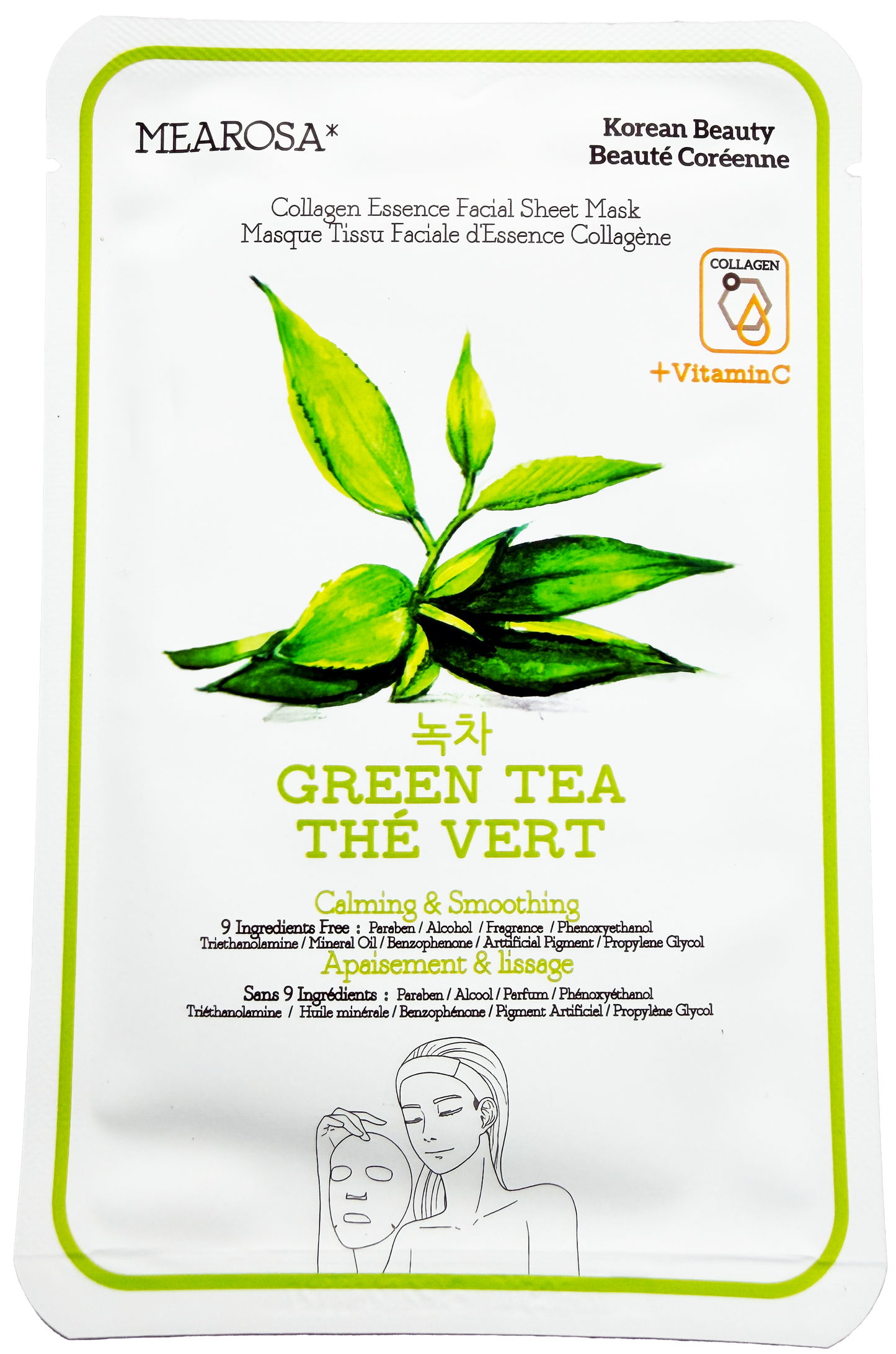 Korean Collagen Sheet Mask - Green Tea - Neat Boss Gifts