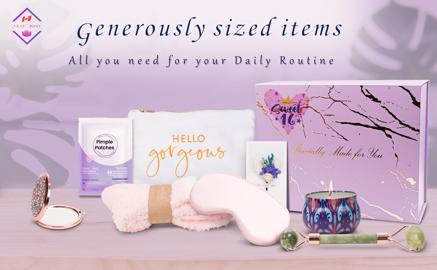Sweet 16 Gift Box for Girls, 9-Piece Self-Care Gift Set for Teens, Daughters, Sisters & Friends