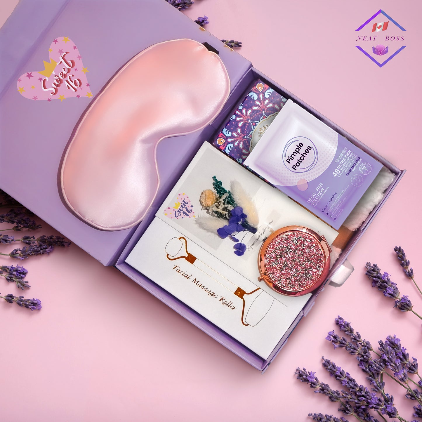 Sweet 16 Gift Box for Girls, 9-Piece Self-Care Gift Set for Teens, Daughters, Sisters & Friends