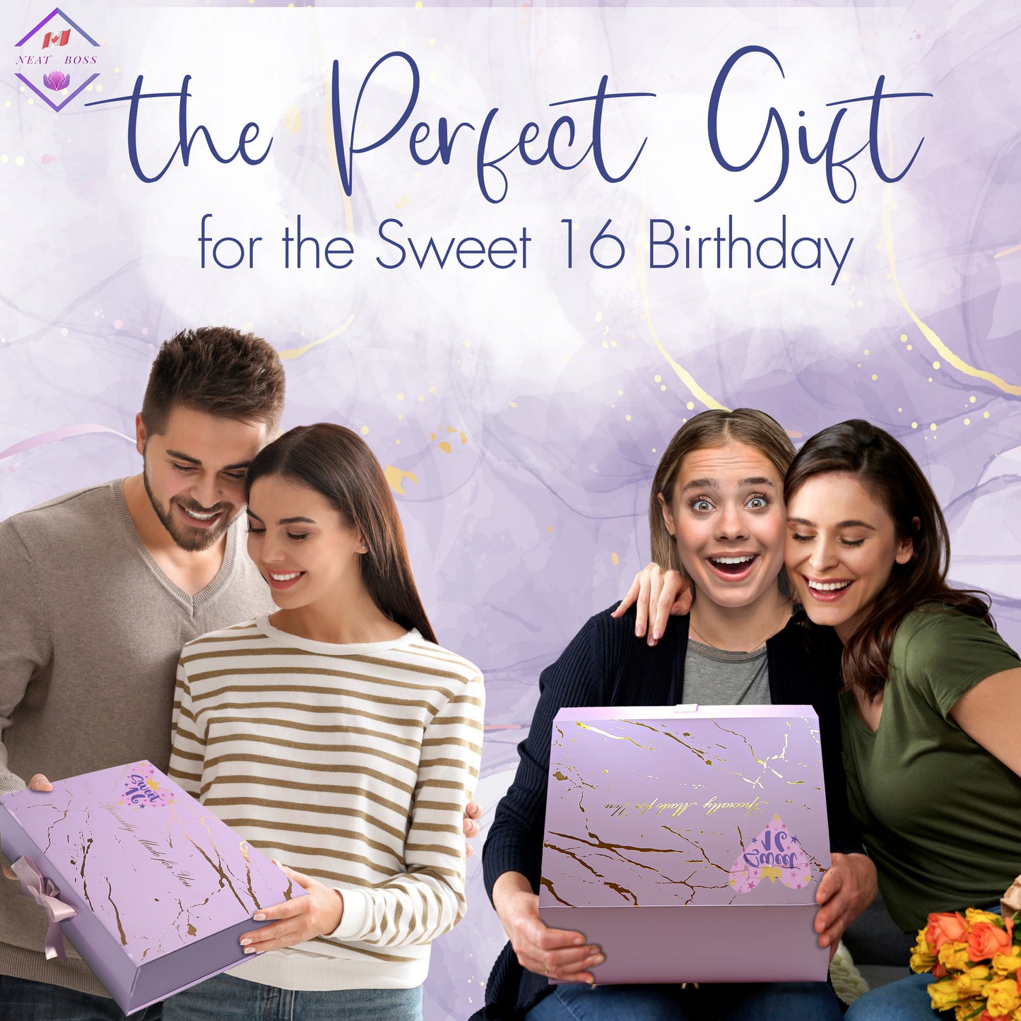 Sweet 16 Gift Box for Girls, 9-Piece Self-Care Gift Set for Teens, Daughters, Sisters & Friends