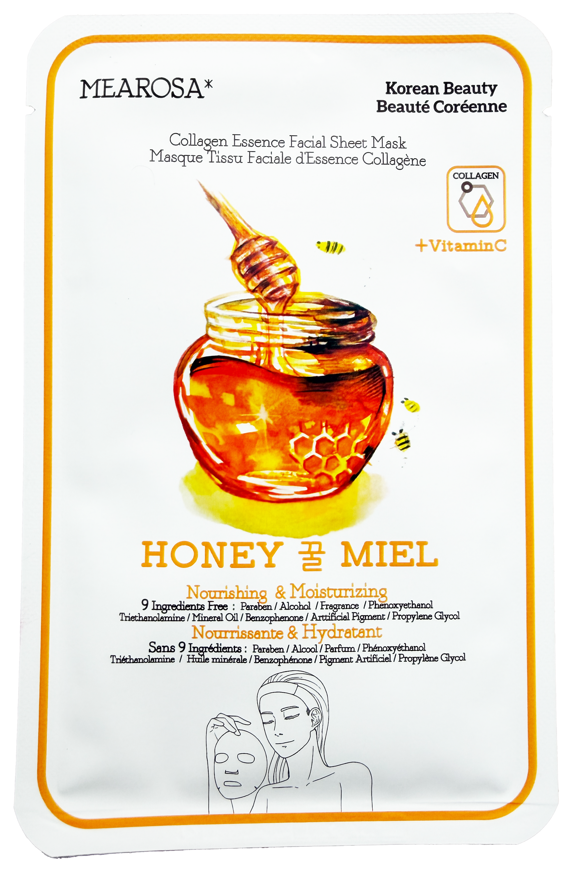 Korean Collagen Sheet Mask - Honey - Neat Boss Gifts