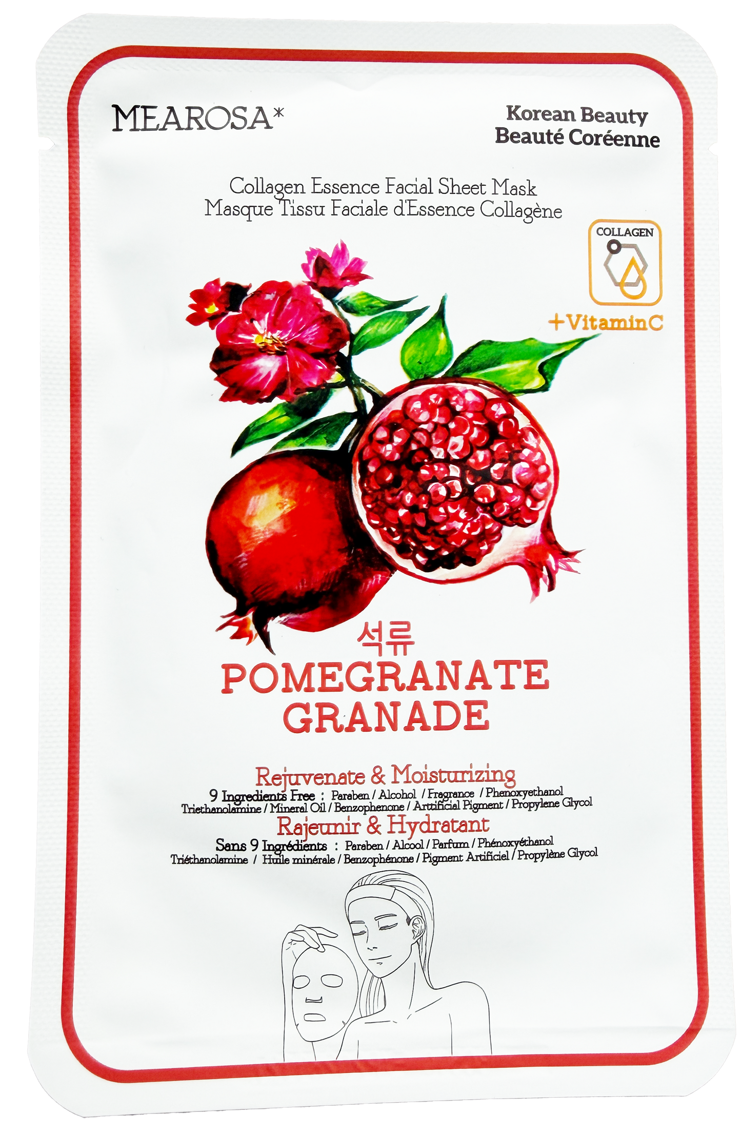 Korean Collagen Sheet Mask - Pomegranate - Neat Boss Gifts