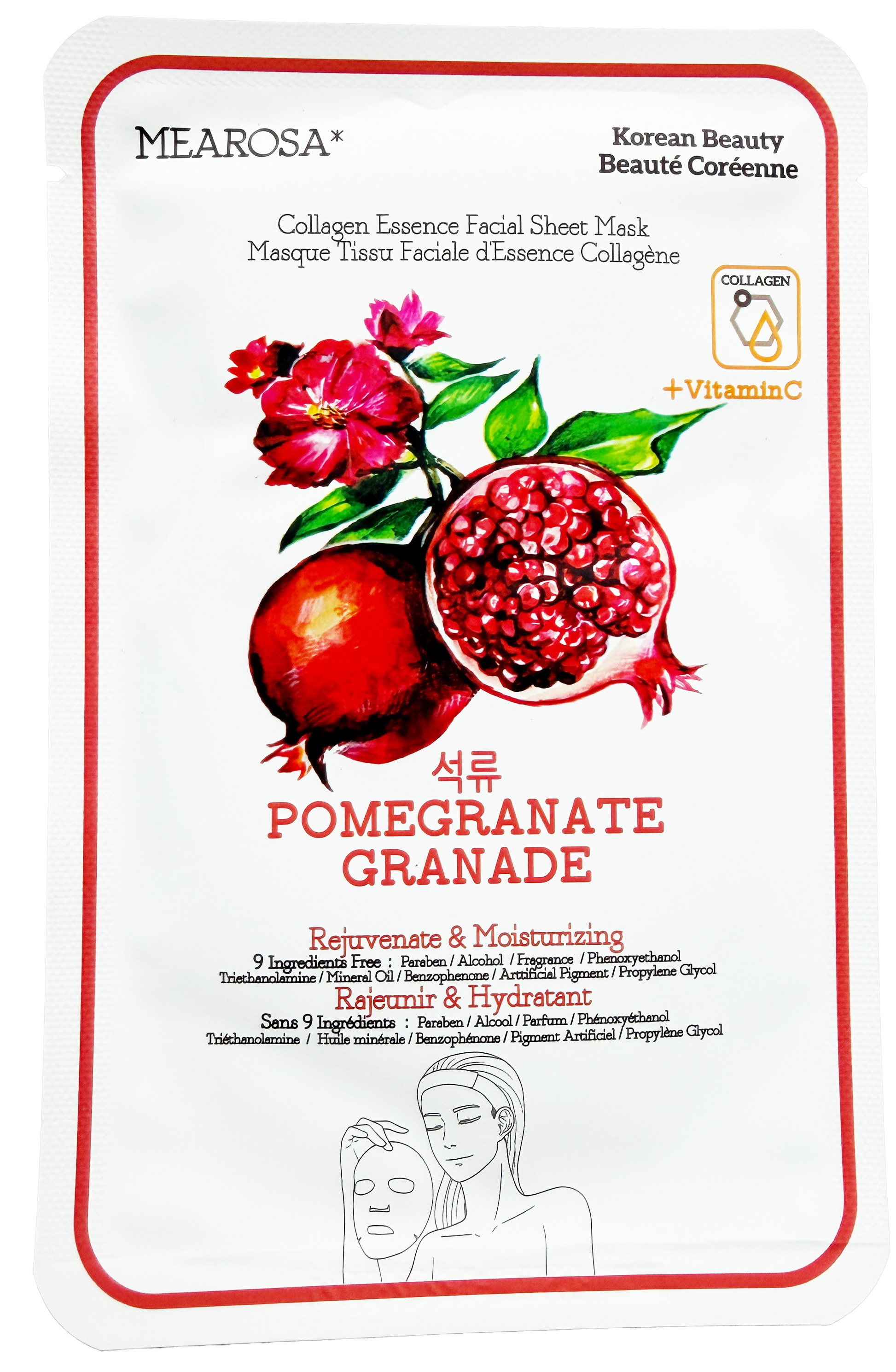 Korean Collagen Sheet Mask - Pomegranate - Neat Boss Gifts