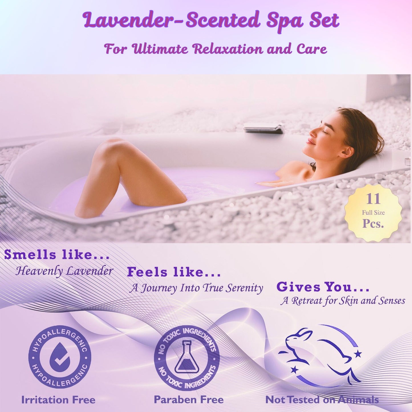 Unique Spa Gift Set for Women – 11-Piece Lavender Self-Care Gift Basket for Her Ideal for Birthday, Mother’s Day, Christmas, or Any Other Occasions