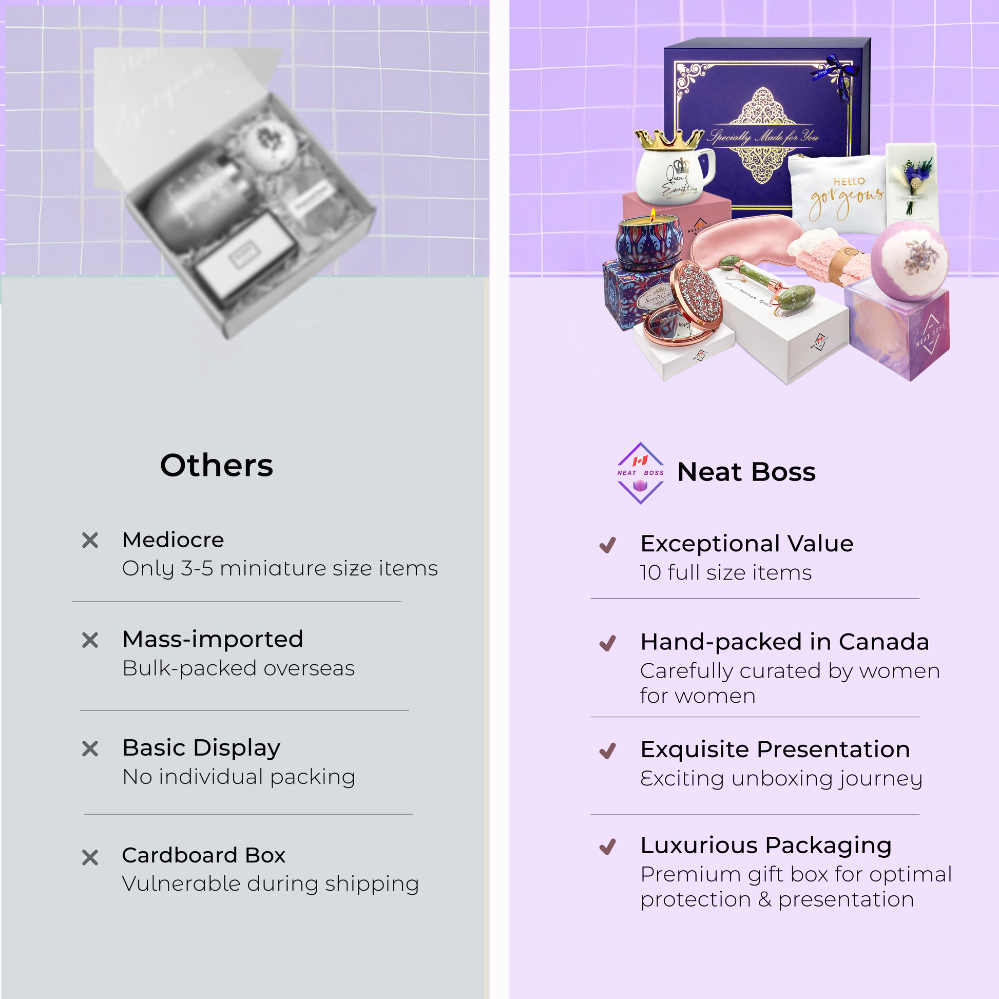 Luxury Lavender Gift Basket for Women - Neat Boss Gifts