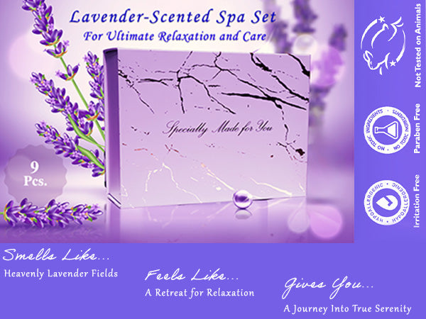 Elegant 40th Birthday Gift for Women, 9-Piece Lavender Spa Gift Set for Women Born in 1985